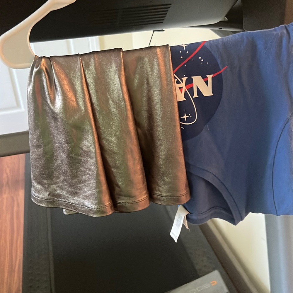 Can be a NASA Halloween outfit. Forever 21 skirt medium. T-shirt small.